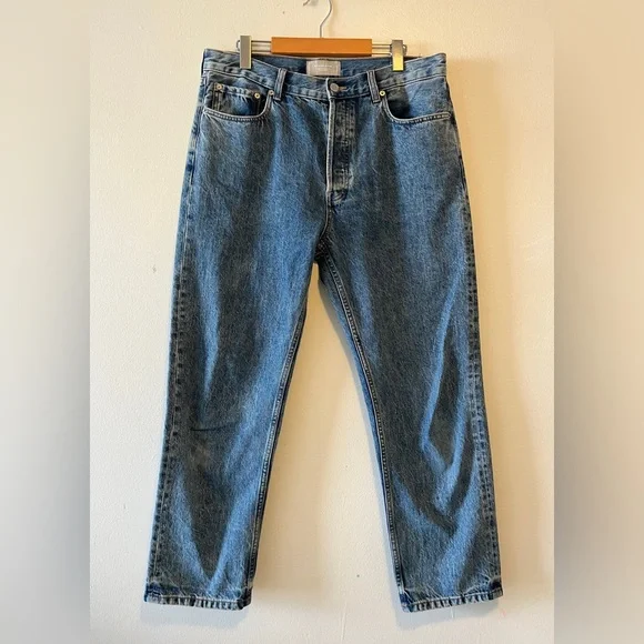Everlane The Relaxed Straight Jean Size 30 Bottom Fly Vintage Wash Mid Rise - Picture 3 of 11
